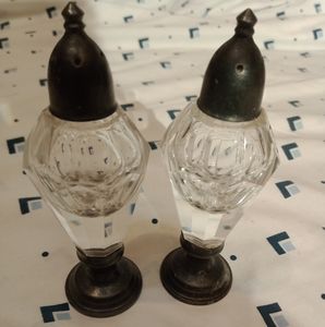 Vintage Leadcrystal Imported Hand Cut Salt And Pepper Shakers.